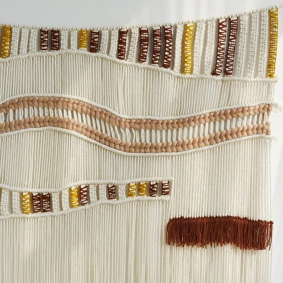 Anthropologie Large Handmade Colorful Woven Macrame Wall Hanging - Picture 7 of 9